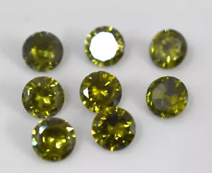Lotto pietre preziose rotonde sfaccettate 16,70 carati AAA+ zirconi zirconi verde oliva CZ-44 - Foto 1 di 4