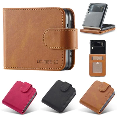for Samsung Galaxy Z Flip6/5/4/3 Luxury Leather Shockproof Case Wallet Cover
