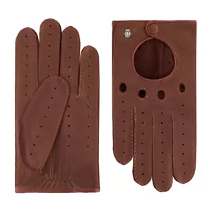 Guantes de cuero de coñac para hombre Roeckl Toronto de conductor marrón - Imagen 1 de 18
