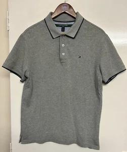 Tommy Hilfiger Golf Men’s Grey Polo Neck Cotton T-Shirt & Logo UK Size Large - Picture 1 of 9