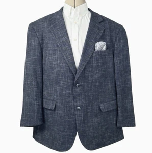Oak Hill Blazer Sport Coat Mens 2XL ( 50R/52R) Gray White Polka Dot Lined Jacket - Picture 1 of 24