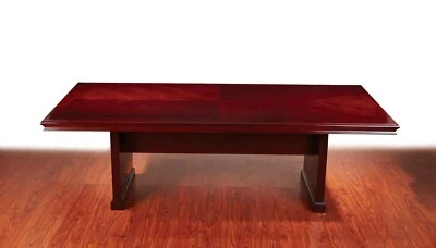 8 ft Wood Conference Table 96x48 One Piece Beautiful Top in Cherry Finish - Image 1 of 4