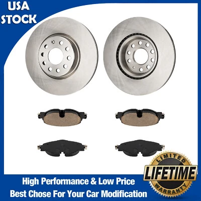 Front Brake Rotors Brake Pads for Audi TT Quattro 2016-2020 Volkswagen GTI 2017 - Image 1 of 4