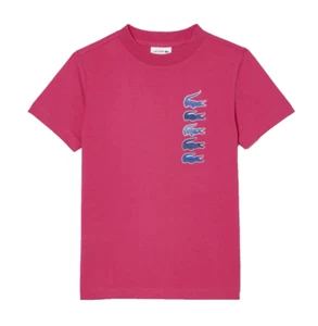 LACOSTE PINK T SHIRT LACOSTE TEE KIDS TJ1249 SQI - Picture 1 of 2