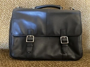 VTG Coach Leather Briefcase Messenger Bag Black No Strap - Picture 1 of 12