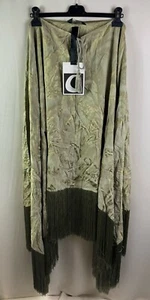 Taller Marmo Women's Fringe-Detail Kaftan Dress, Light Khaki, One Size, NO BELT - Picture 1 of 6