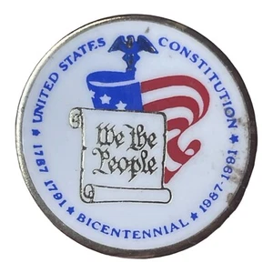Vintage Constitution Bicentennial Lapel Hat Pin We The People USA Flag - Picture 1 of 5