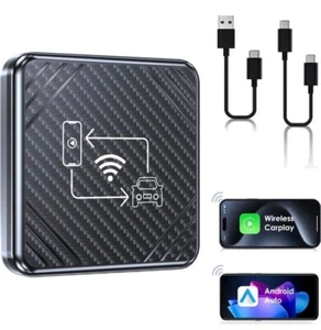Wireless Carplay Adapter 2 in 1 Apple Carplay/Android Auto, Plug & Play, USB A/C - Picture 1 of 6