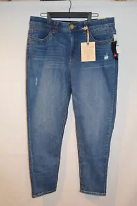 Democracy Ankle Skimmer Size 16 Women's Jeans Dark Wash Distressed - Picture 1 of 12