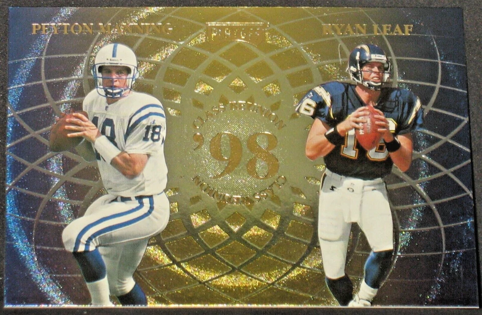 PEYTON MANNING RANDY MOSS RYAN LEAF CURTIS ENIS 1998 Momentum Rookie Class Jumbo - Image 1 of 2