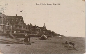 Ocean City MD Board Walk Beach, molti edifici, tenda 1914 - Foto 1 di 2