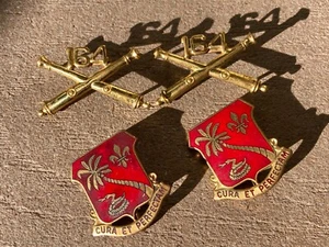 Segunda Guerra Mundial Ejército de los Estados Unidos Oficial Médico Caduceo Insignia Collar Talla Cortos Postes Segunda Guerra Mundial A&E - Imagen 1 de 5