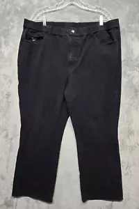 Quacker Factory Pants Womens Extra Large Black Embellished Rhinestone Pull On - Picture 1 of 12