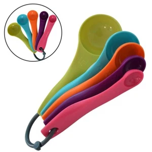 5PCS Colorful Plastic Kitchen Measuring Cups Spoons Tea Coffee Sugar Cake Baking - Picture 1 of 4