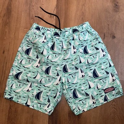 Traje de baño para hombre Vineyard Vines bañador pantalones cortos tabla mediana estampado de velero Foto 1 de 4