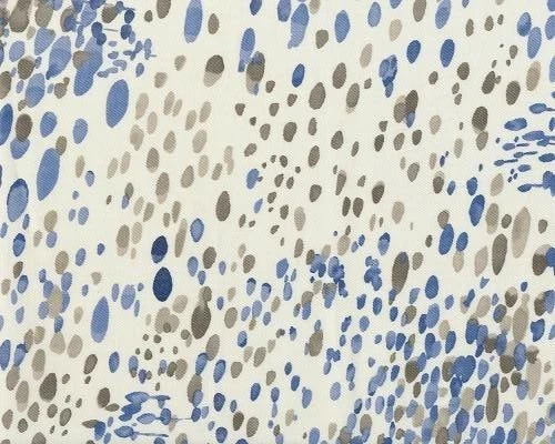 7 Yds Duralee Fabric Taku Blue Brown Cotton Drapery Upholstery - Image 1 of 2