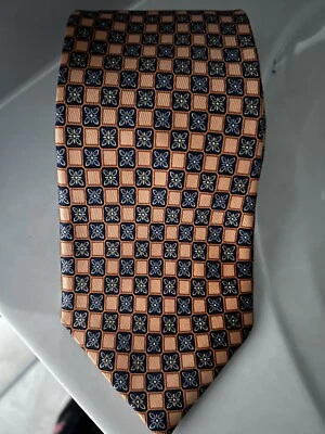 JZ Richards мужской классический галстук 3,75 оранжевый/синий 100% шелк геометрический галстук изящный!! - Изображение 1 из 4