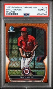 PSA 10 Brady House /25 Orange Mojo Refractor POP 2 - 2023 Bowman Chrome BCP-212 - Bild 1 von 2