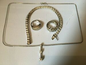 Woman’s Jewelry Solid Stamped 925 Sterling Silver Set Wearable !  Look at Pics