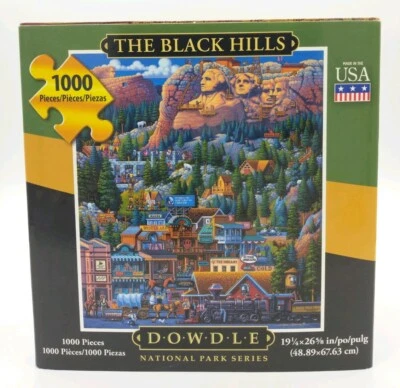 Rompecabezas Dowdle Folk Art 1000 piezas The Black Hills 19,25 x 26,75" EE. UU. Foto 1 de 4