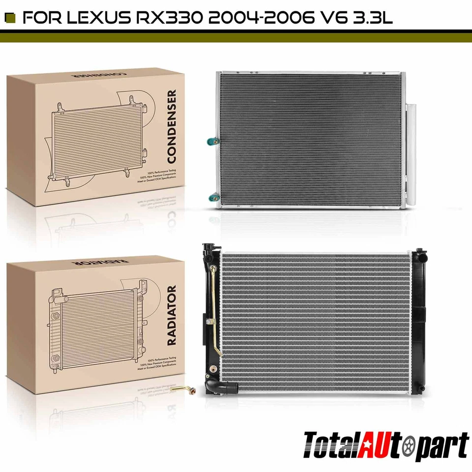 Radiator with Oil Cooler & AC Condenser for Lexus RX330 2004 2005 2006 V6 3.3L - Image 1 of 4