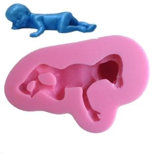 Stampo in silicone baby bambino neonato che dorme per resina gesso cioccolato - Foto 1 di 2