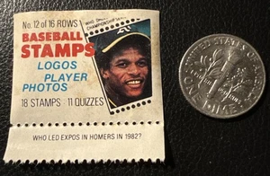 1983 Fleer Vend -A-Stamp Header Rickey Henderson #12 HOF MIT TAB - Bild 1 von 2