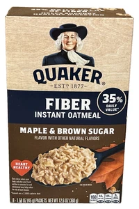 Quaker Ballaststoffreicher Ahorn & brauner Zucker Instant Haferflocken 12,6 Oz. Heißes Müsli - Bild 1 von 1