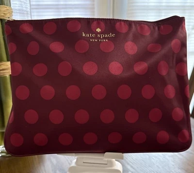 Kate Spade Purple and Pink Polka Dot Medium Wristlet Clutch . - Image 1 of 4
