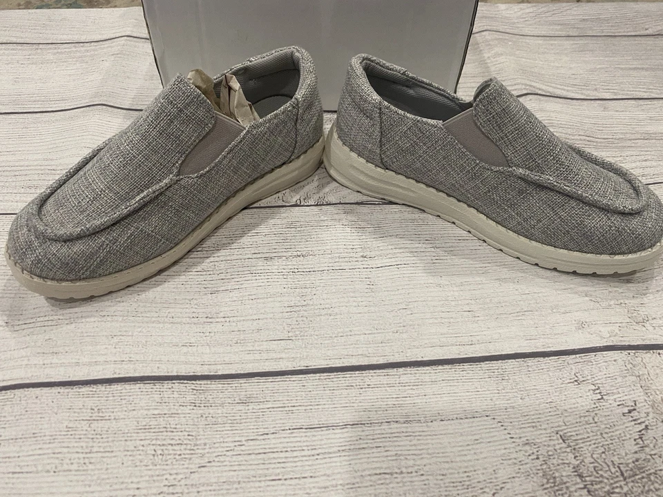 Kids size 12  Boys Casual Slip On Loafer  Gray Boat Shoe youth SALE* - Image 1 of 4