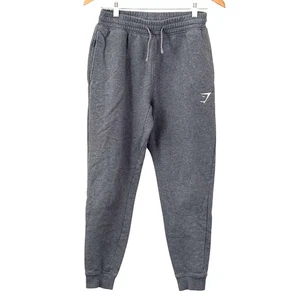 Gymshark Kordelzug Jogger Fleece gefüttert Jogginghose Loungewear grau mit Taschen - S - Bild 1 von 5