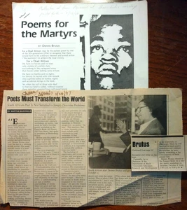 Poems for the Martyrs-Dennis Brutus Poetry Workshop w/ Signed Newspaper Clipping - Picture 1 of 14