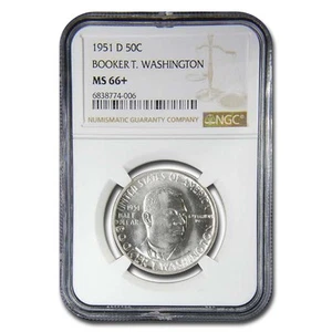 1951-D Booker T. Washington Half Dollar MS-66+ NGC - Picture 1 of 3