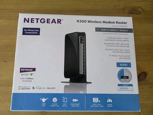 NETGEAR N300 Wireless Modem Router Built-in ADSL2+Modem DGN2200 Black. - Picture 1 of 10