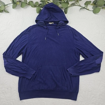 博柏利 Brit 男式深蓝色紫色套衫连帽衫尺寸 2XL 100% 棉 — 第 1/4 张图片