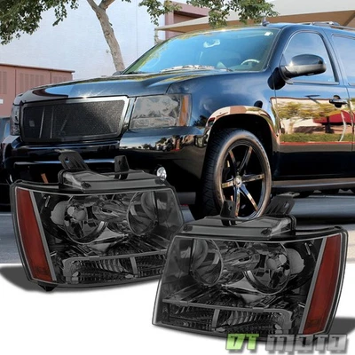 Faros de cristal Smoked Fits 07-14 Suburban Tahoe Avalanche {aspecto de fábrica} L+R Foto 1 de 4