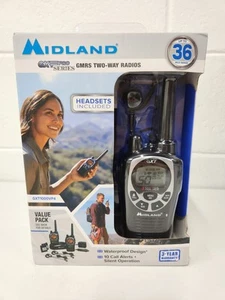 Radio dwukierunkowe Midland GXT1000VP4 GMRS 50-kanałowe, czarne/srebrne, 2-pak - Zdjęcie 1 z 9