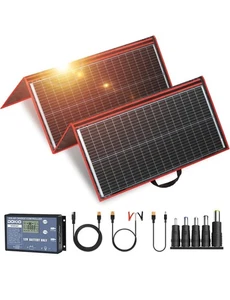 300W 18V Portable Solar Panel Kit Folding Solar Charger with 2 USB Outputs - Picture 1 of 7