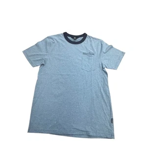 Volcom Stone Mens Blue T Shirt Pocket Tee Ringer Collar Medium Casual - Picture 1 of 5