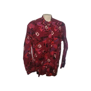 FRONTIER SERIES Vintage Shirt Multi Color Aztec Western Southwest Rodeo Native L - Picture 1 of 11