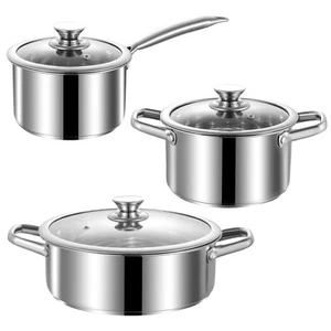 Stainless Steel pots and pans set, 6 PCS Nonstick Induction Kitchen Cookware ... - Picture 1 of 7