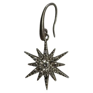 Vintage Italien 926 Silber Hänger Starburst CZ? Diamant Ohrringe Kristall Stern gesprenkelt - Bild 1 von 6