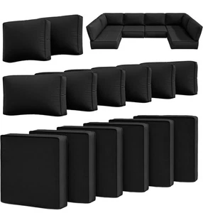 14 Pcs Outdoor Cushion Slipcovers Patio Cushion Covers Replacement Waterproof - Picture 1 of 17