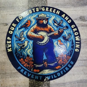 SMOKEY WILDFIRE PORCELAIN ENAMEL SIGN 28 X 28 INCHES - Picture 1 of 4