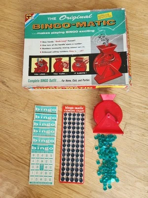 Bingo-Matic Vntg 1960's Game, Transogram w/ box * Caller Buttons & Dispenser EUC - Image 1 of 4