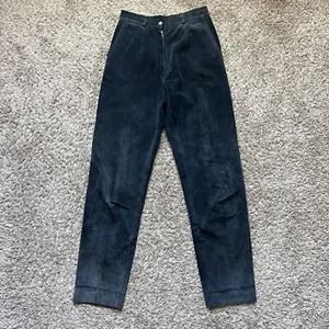 Vintage Iceberg Blue Suede Leather Women’s Pants Size 6 Made in France - Picture 1 of 15