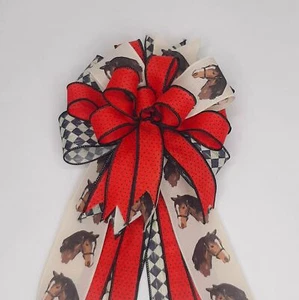 Arco Derby de Kentucky, puntos negros y rojos, estampado de caballo - Imagen 1 de 2