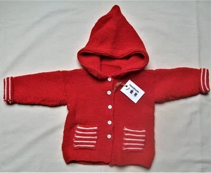 Handmade Baby hooded jacket orange various sizes - Picture 1 of 1