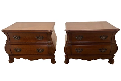 Henredon Town and Country Nightstands Matching Side Tables two Drawers French - Image 1 of 4