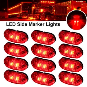 12V 24V LED Side Marker Lights Parking light Truck Lorry Trailer Light Red 12x - Picture 1 of 10